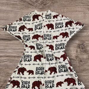 Sleeping Baby Boy 4-8 small 🐻 Sleep Sack with Red and Black Bears